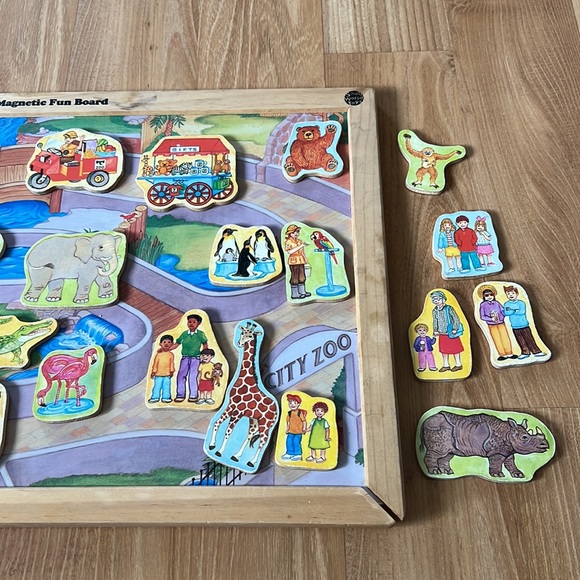 Small World Toys Toys Vintage Zoo Village Activity Board